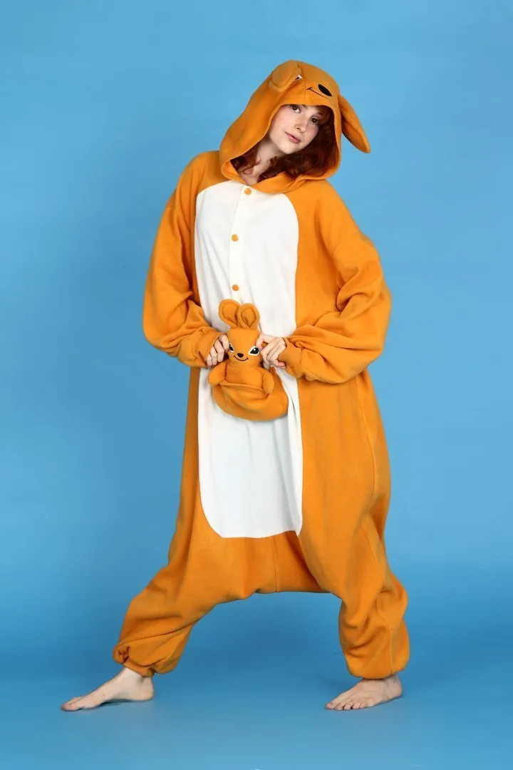 Orange Kangaroo Onesies Hoodie Kigurumi Costume Pajamas