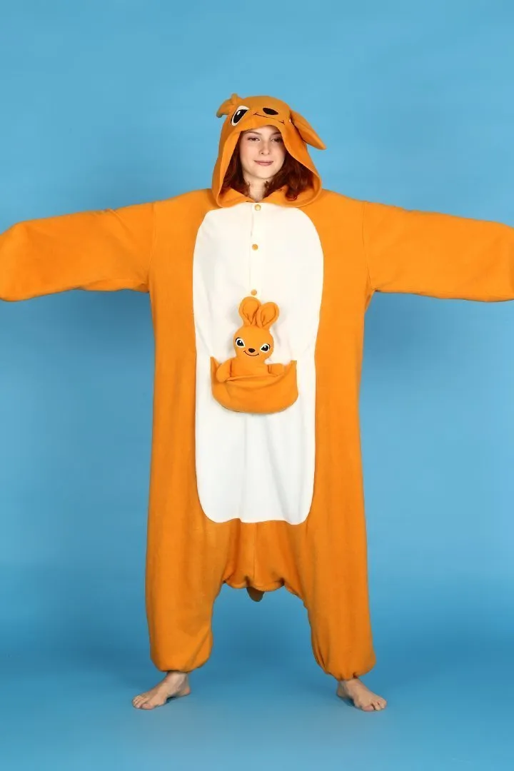 Orange Kangaroo Onesies Hoodie Kigurumi Costume Pajamas