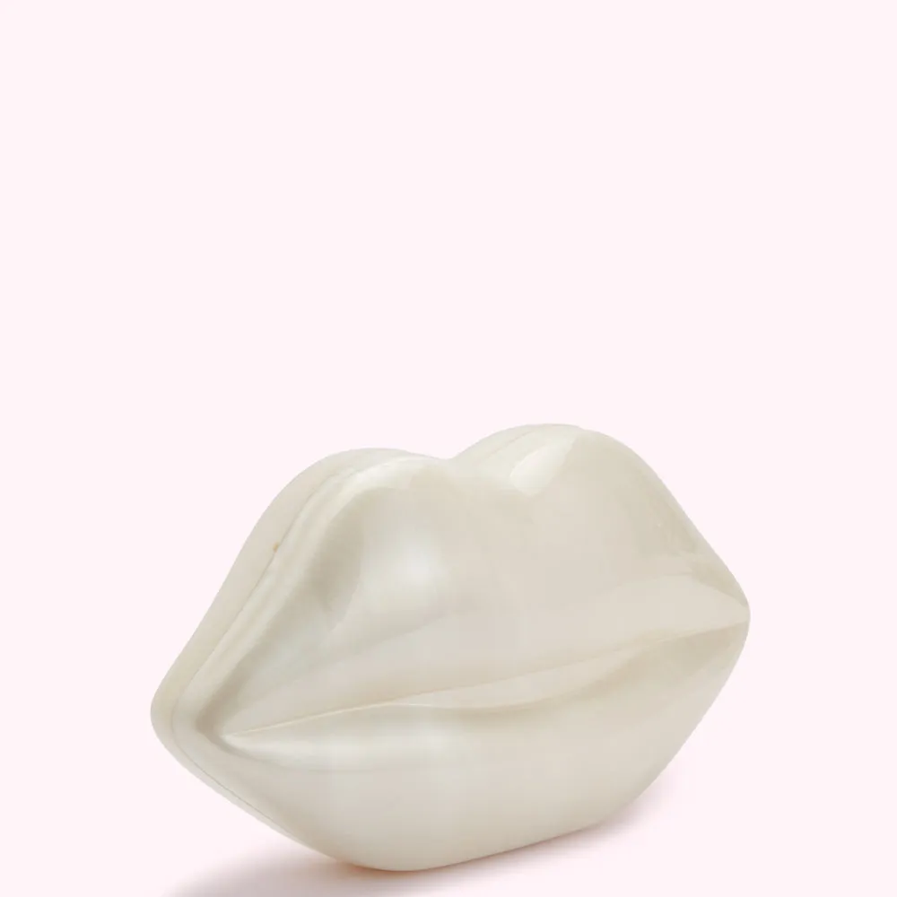 PEARL MEDIUM LIPS CLUTCH BAG