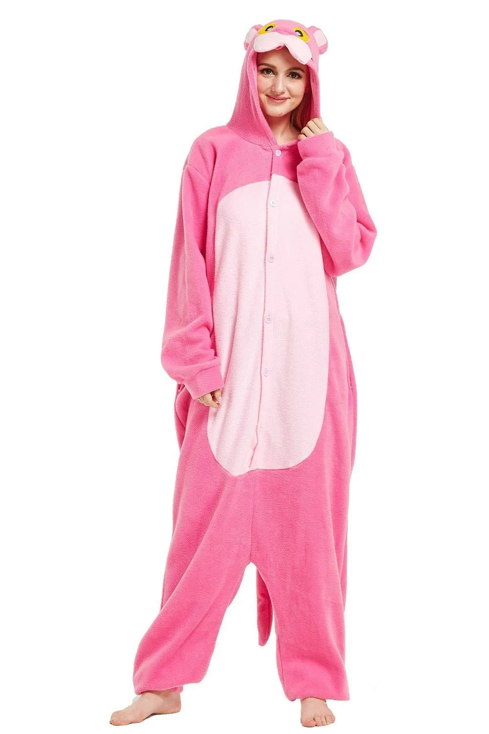 Pink Panther Onesie Kigurumi Animal Hoodie Costume Pajamas