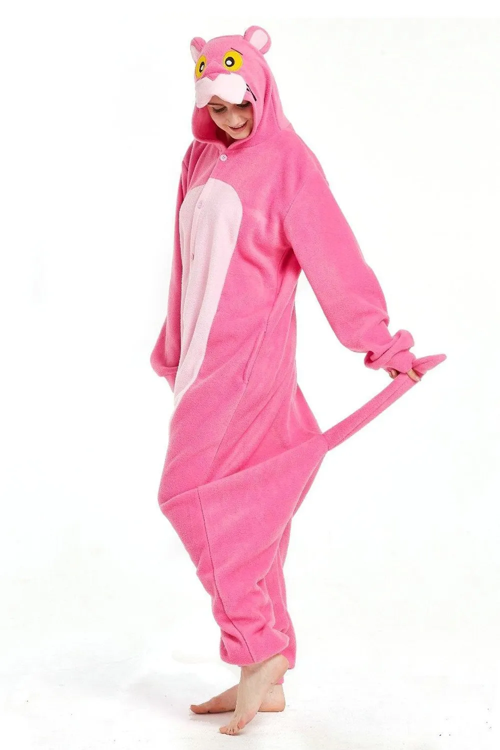 Pink Panther Onesie Kigurumi Animal Hoodie Costume Pajamas