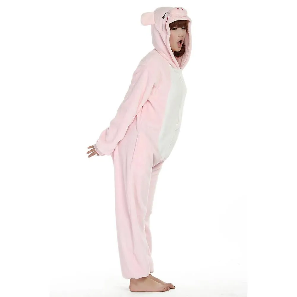 Pink Pig Onesies Hoodie Pajamas Animal Costume Kigurumi