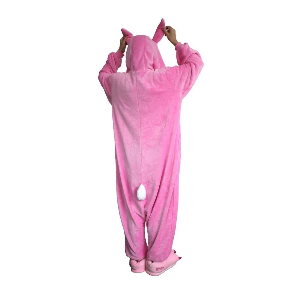 Pink Rabbit Onesies Hoodie Pajamas Animal Costume Kigurumi