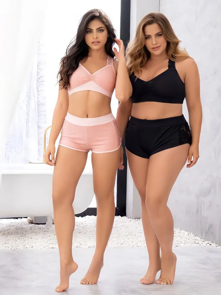 Plus Size Bae Black Pajama Set