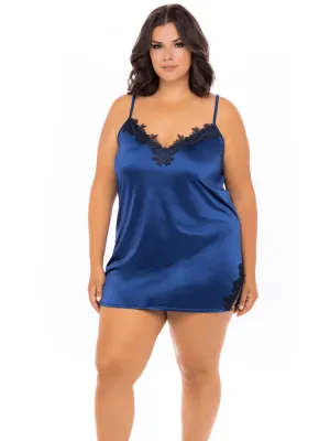 Plus Size Satin And Lace Chemise