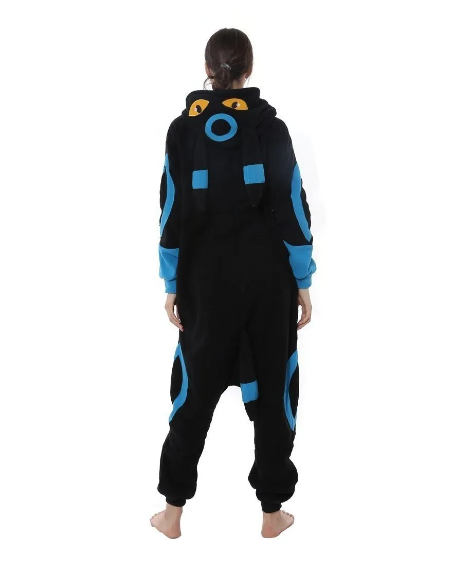 Pokemon Blue Umbreon Eevee Kigurumi Onesie Hoodie Costume Pajamas Black Pajamas