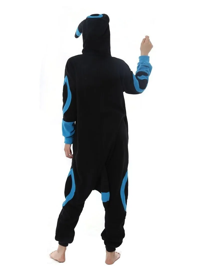 Pokemon Blue Umbreon Eevee Kigurumi Onesie Hoodie Costume Pajamas Black Pajamas