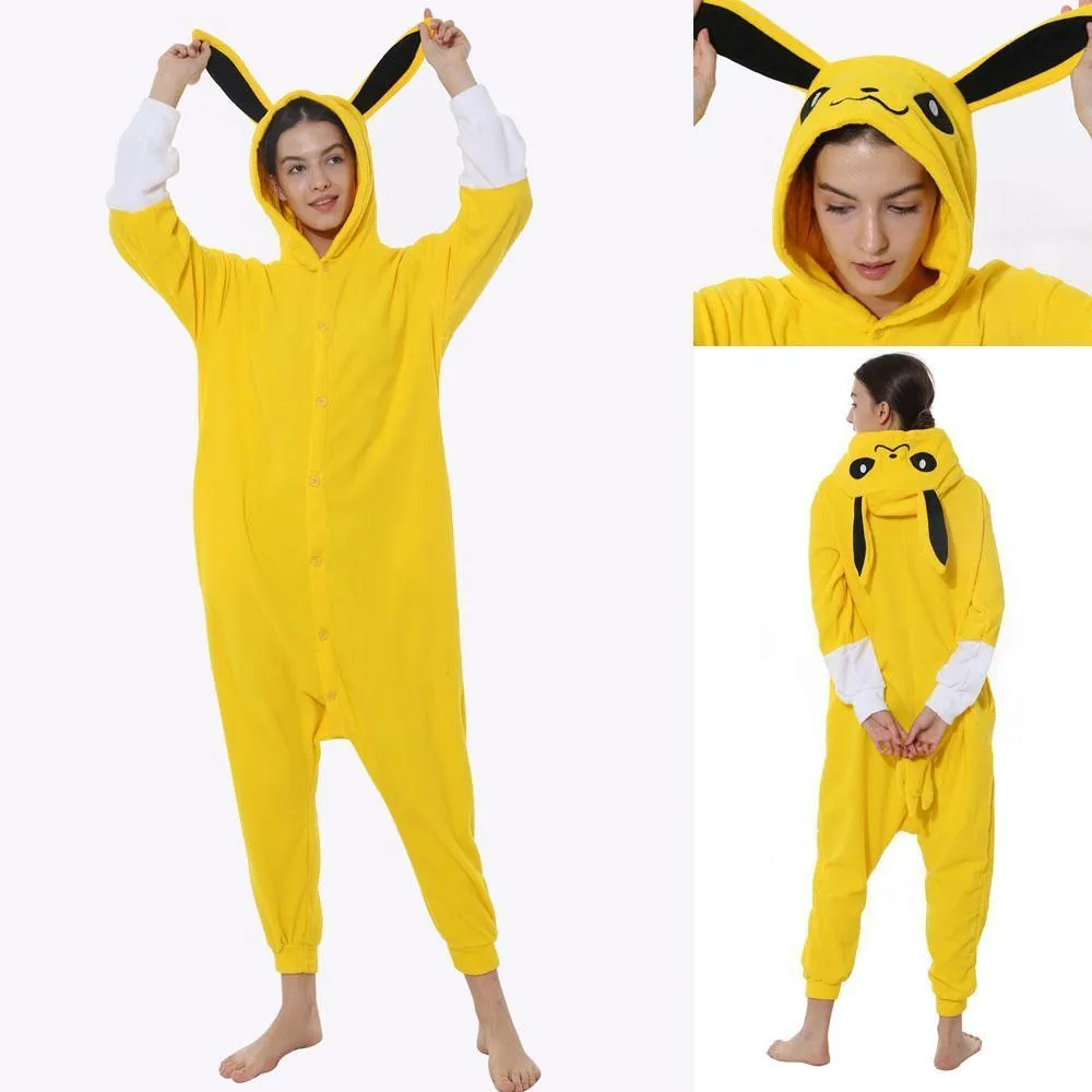 Pokemon Jolteon Eevee Kigurumi Onesie Hoodie Costume Pajamas