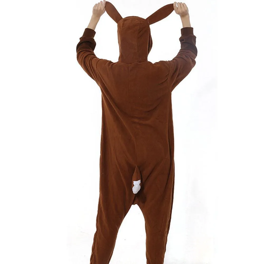 Pokemon Original Eevee Kigurumi Onesie Hoodie Costume Pajamas Brown Pajamas