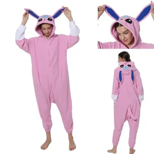 Pokemon Pink Glaceon Eevee Kigurumi Onesie Hoodie Costume Pajamas Sylveon Eevee Pajamas