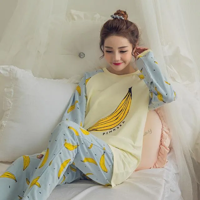 Polka Dot Pajamas Women's Loose Milk Silk Casual Homewear Suit