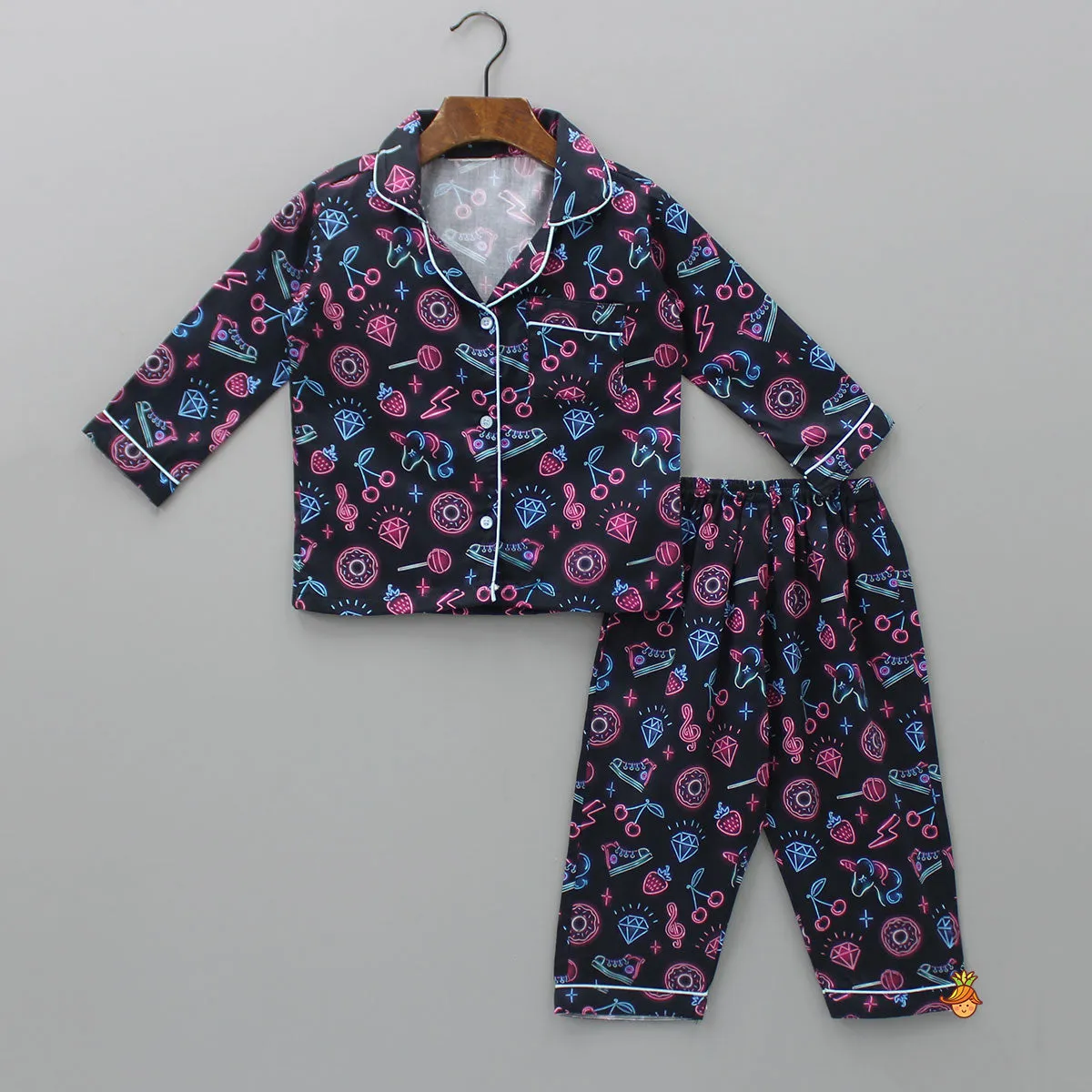 Pre Order: Neon Party Night Theme Print Sleepwear