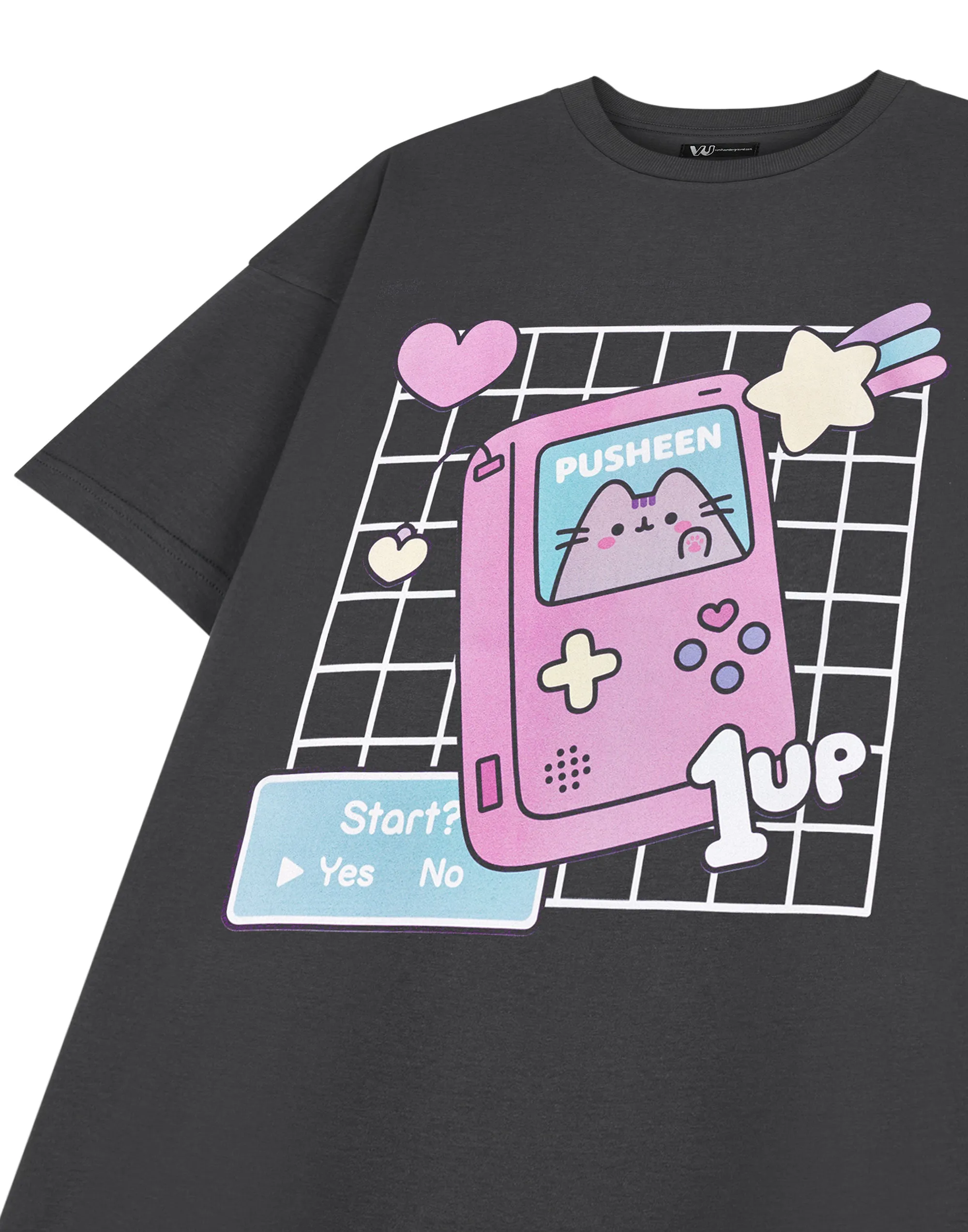 Pusheen Gameboy Womens Grey Short Sleeved T-Shirt Dress