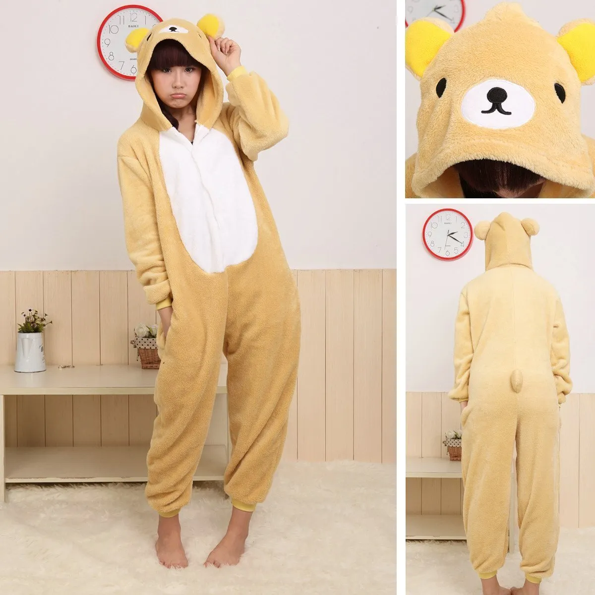 Rilakkuma Bear Kigurumi Onesie Hoodie Pajamas Animal Costume