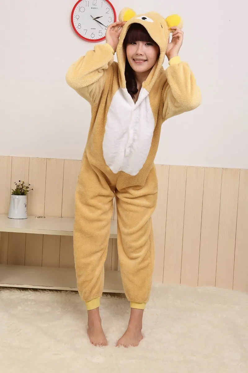 Rilakkuma Bear Kigurumi Onesie Hoodie Pajamas Animal Costume