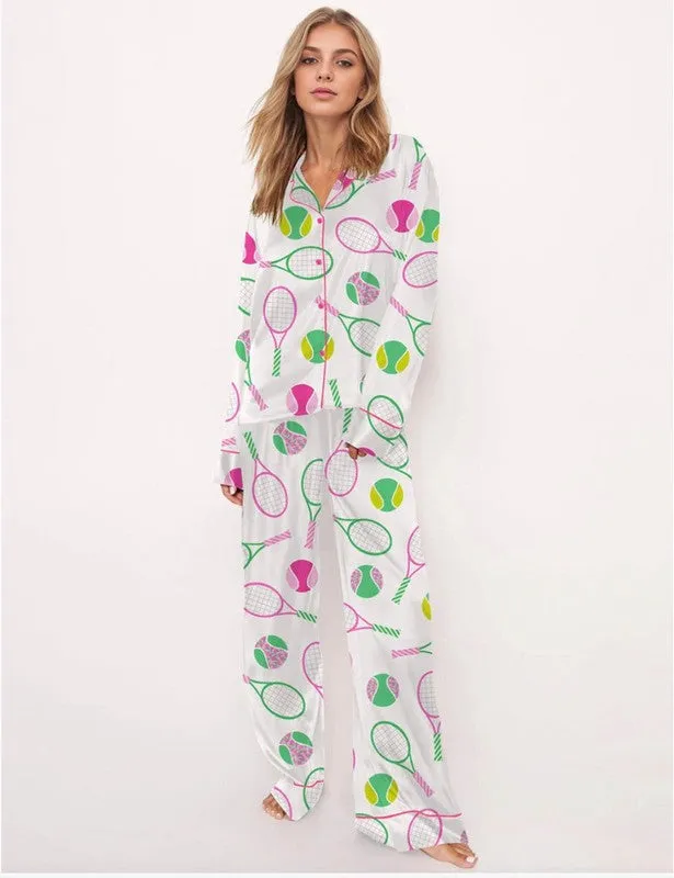 SheShow Tennis Pajamas, Long - Multi