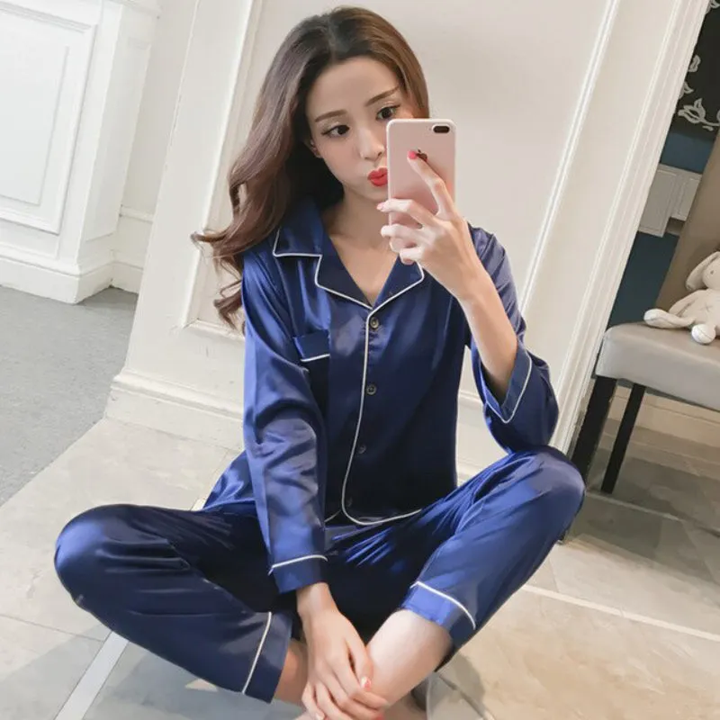 Silk Satin Comfortable Loungewear Pajamas Set