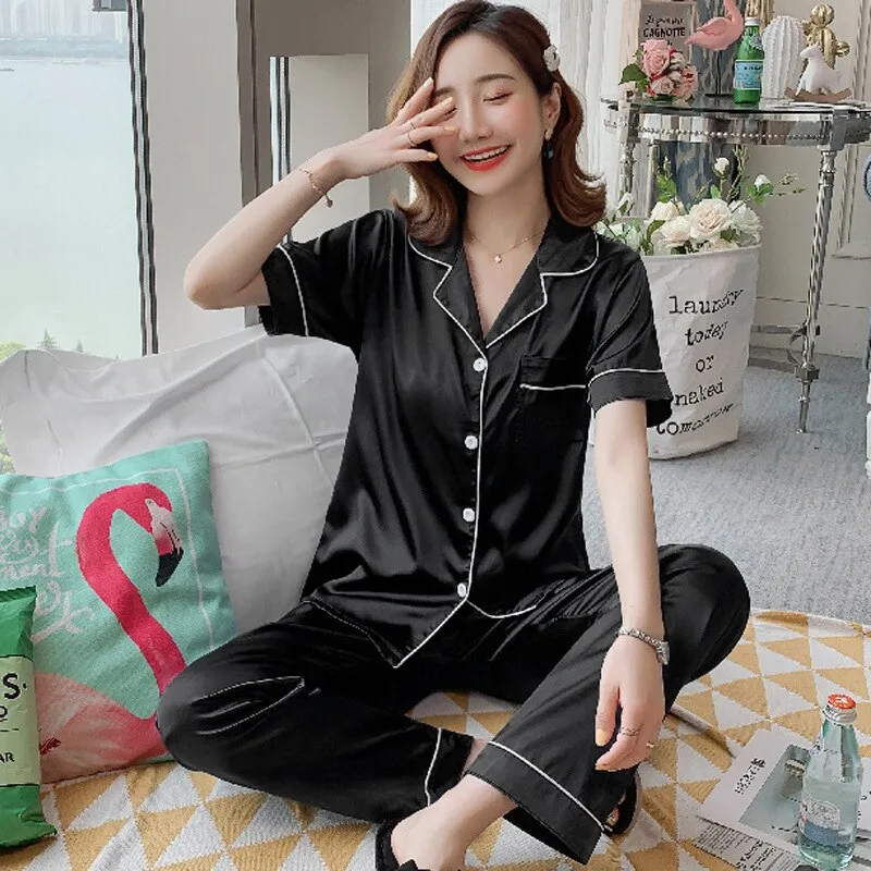 Silk Satin Comfortable Loungewear Pajamas Set