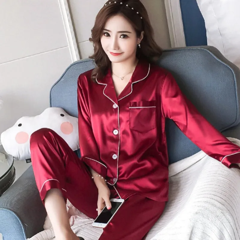 Silk Satin Comfortable Loungewear Pajamas Set