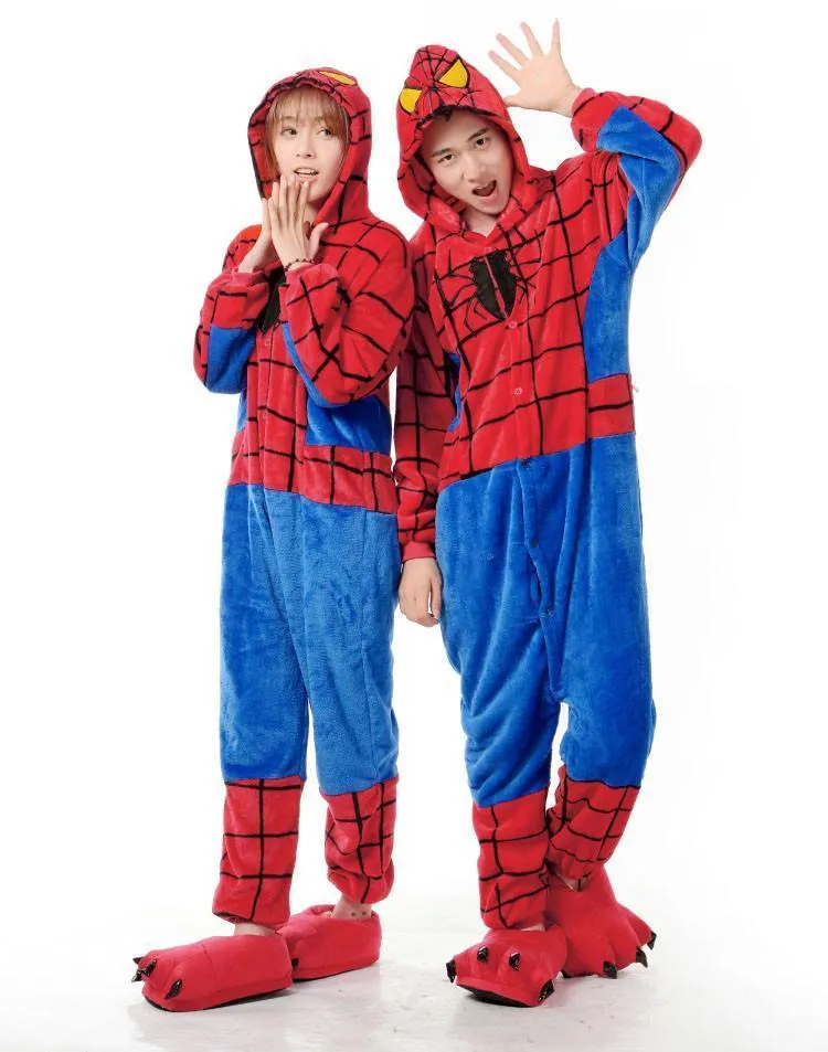 Spiderman Kigurumi Onesies Hoodie Pajamas Costume for Adult