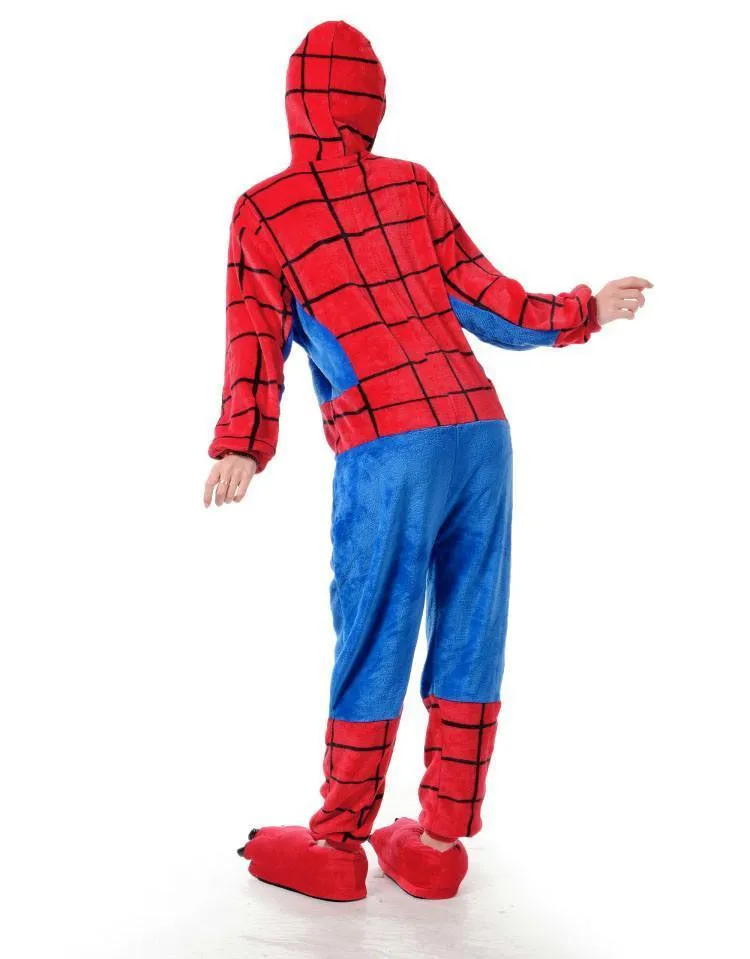 Spiderman Kigurumi Onesies Hoodie Pajamas Costume for Adult