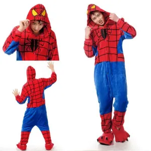 Spiderman Kigurumi Onesies Hoodie Pajamas Costume for Adult