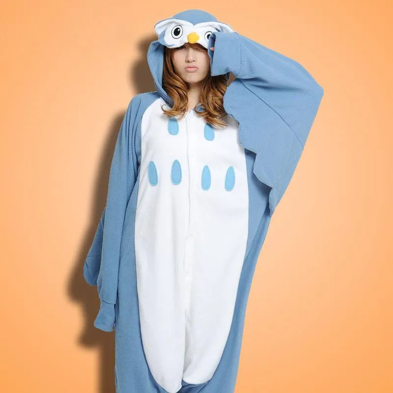 Steelblue Owl Onesies Hoodie Unisex Costume Kigurumi Pajamas