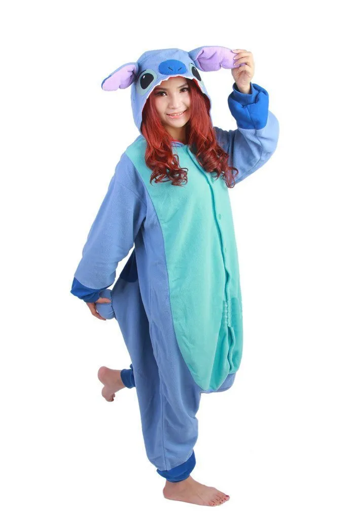 Stitch Long Sleeve Onesies Pajamas Kigurumi Costume Hoodie