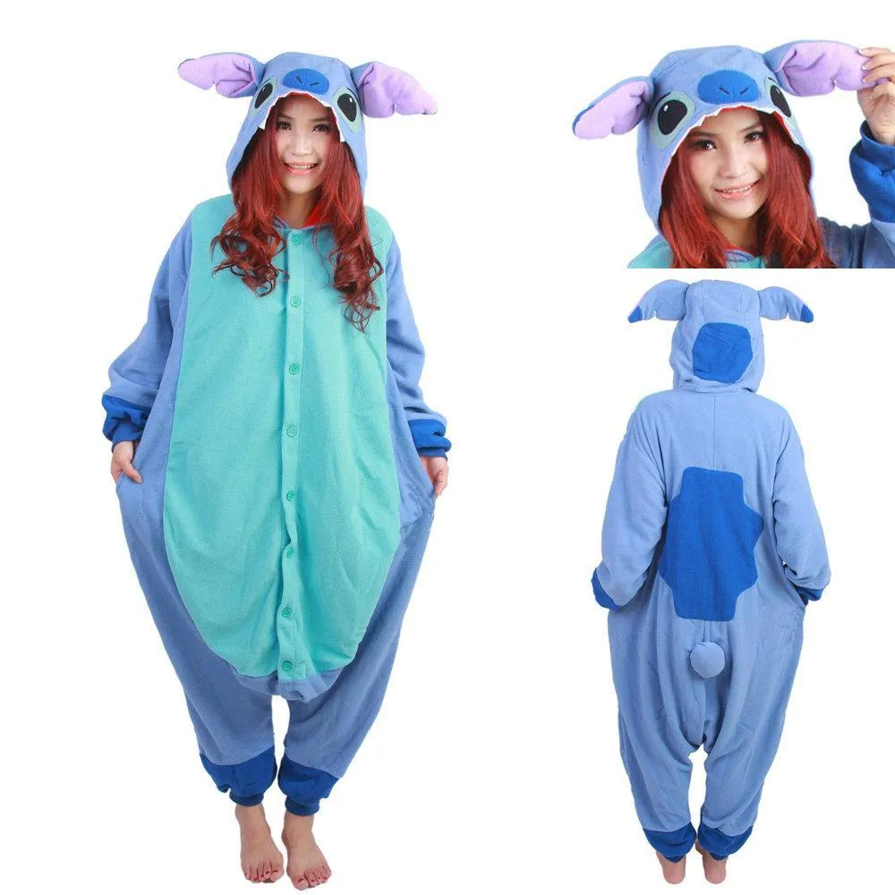 Stitch Long Sleeve Onesies Pajamas Kigurumi Costume Hoodie