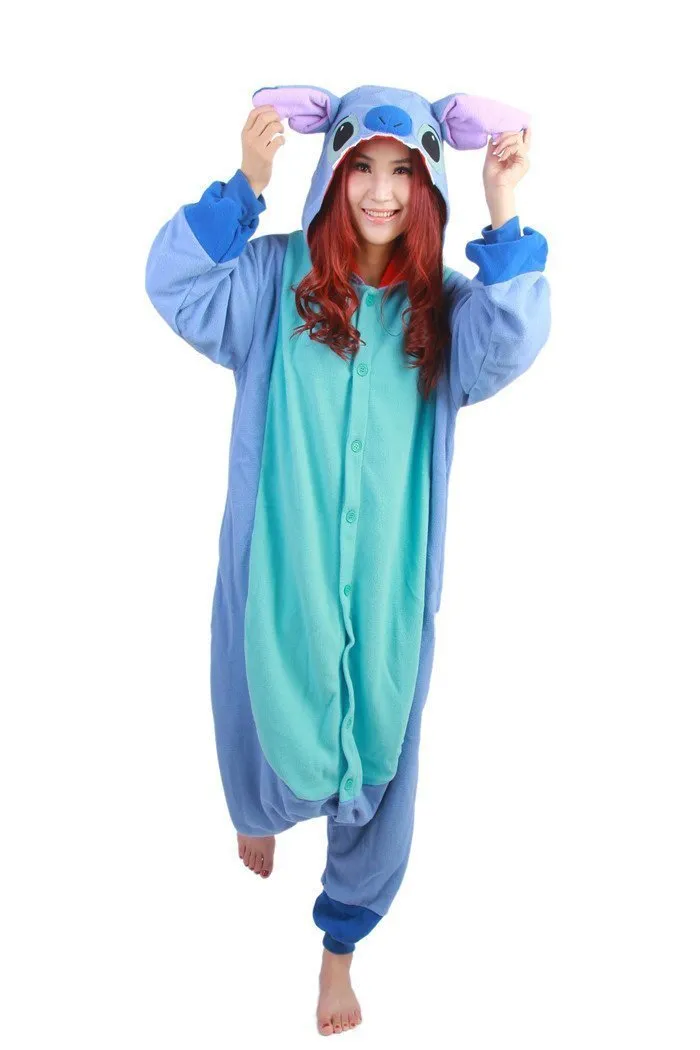 Stitch Long Sleeve Onesies Pajamas Kigurumi Costume Hoodie