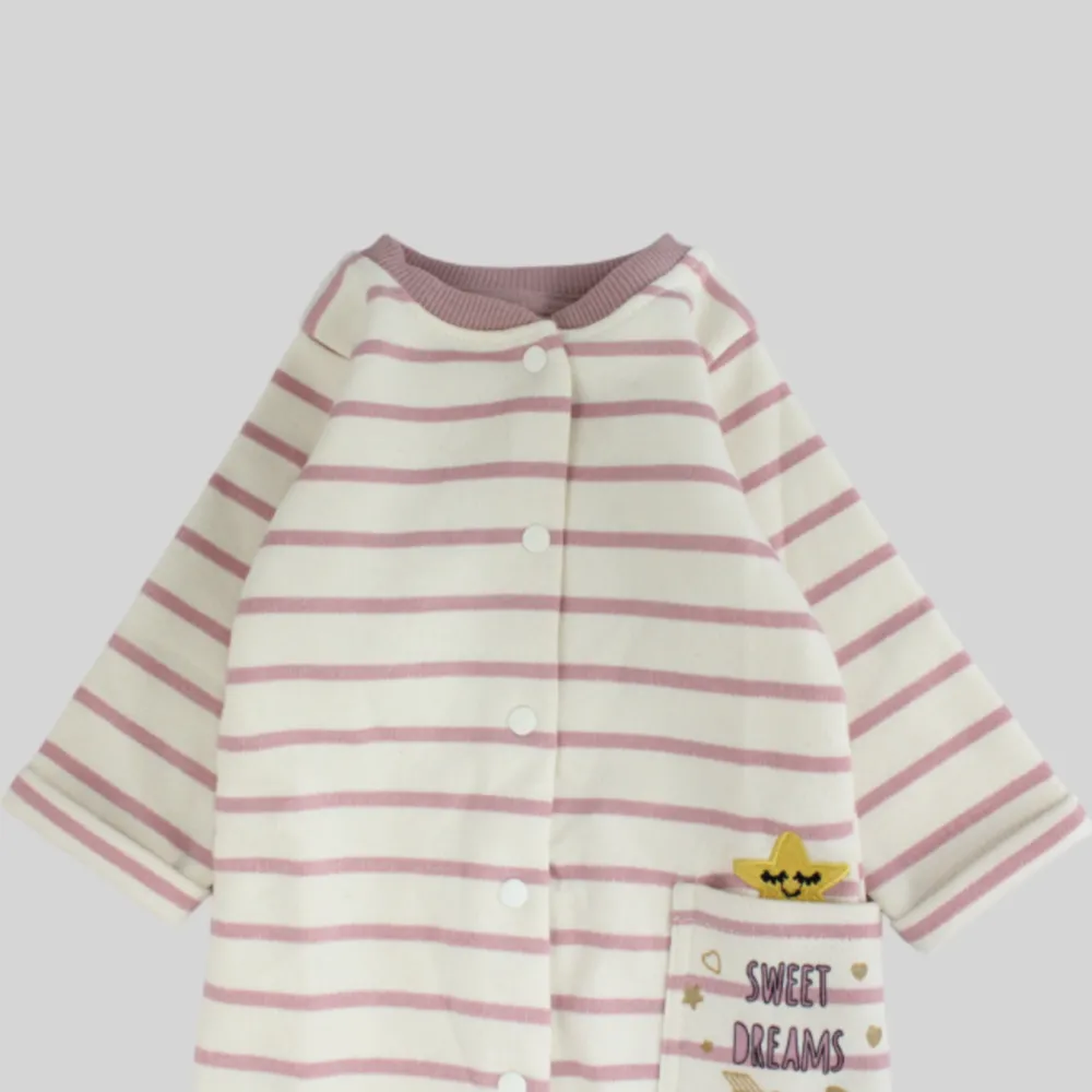 Sweet Dreams Striped Long-Sleeved Footless Onesie