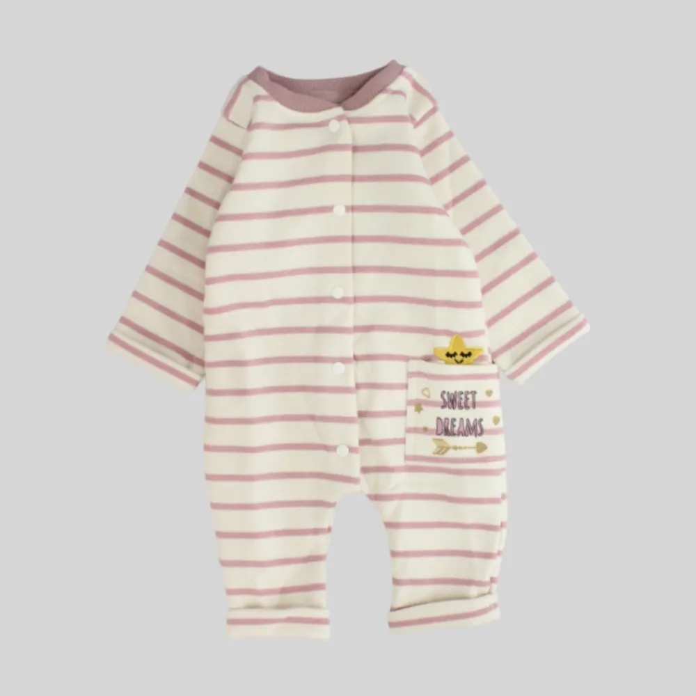 Sweet Dreams Striped Long-Sleeved Footless Onesie