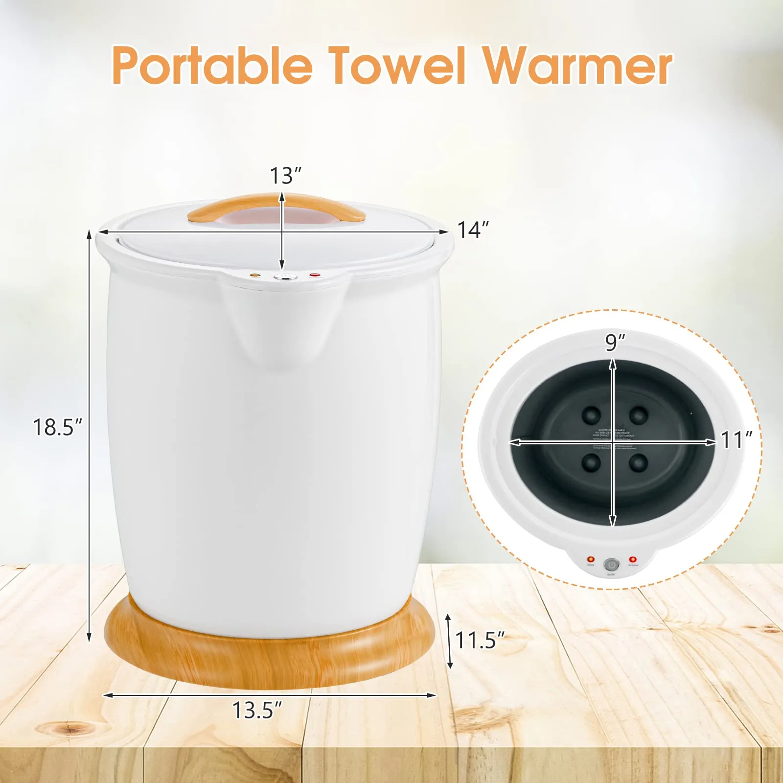 Tangkula 20L Towel Warmer Bucket, Portable Towel Warmer