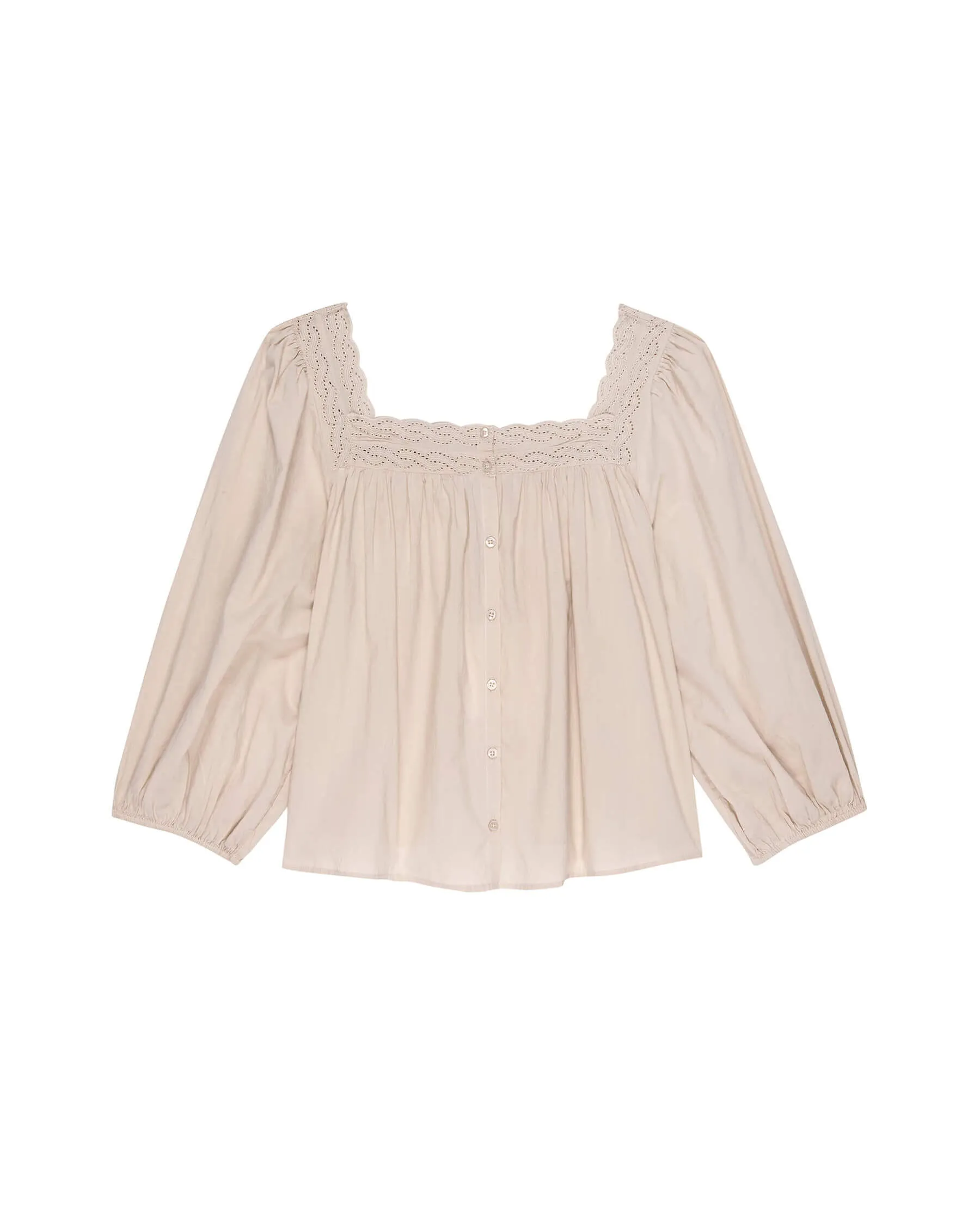 The Eyelet Button Sleep Top. -- Soft Rosette