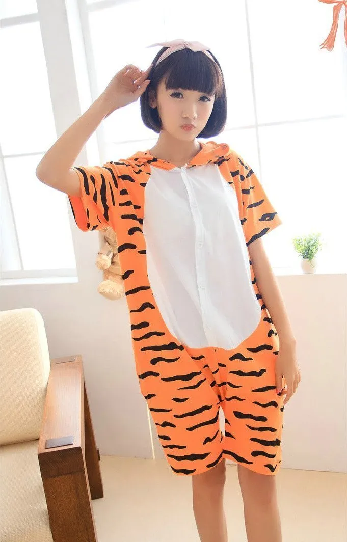 Tigger Pajamas Onesie Hoodie Kigurumi Short Sleeve Costume