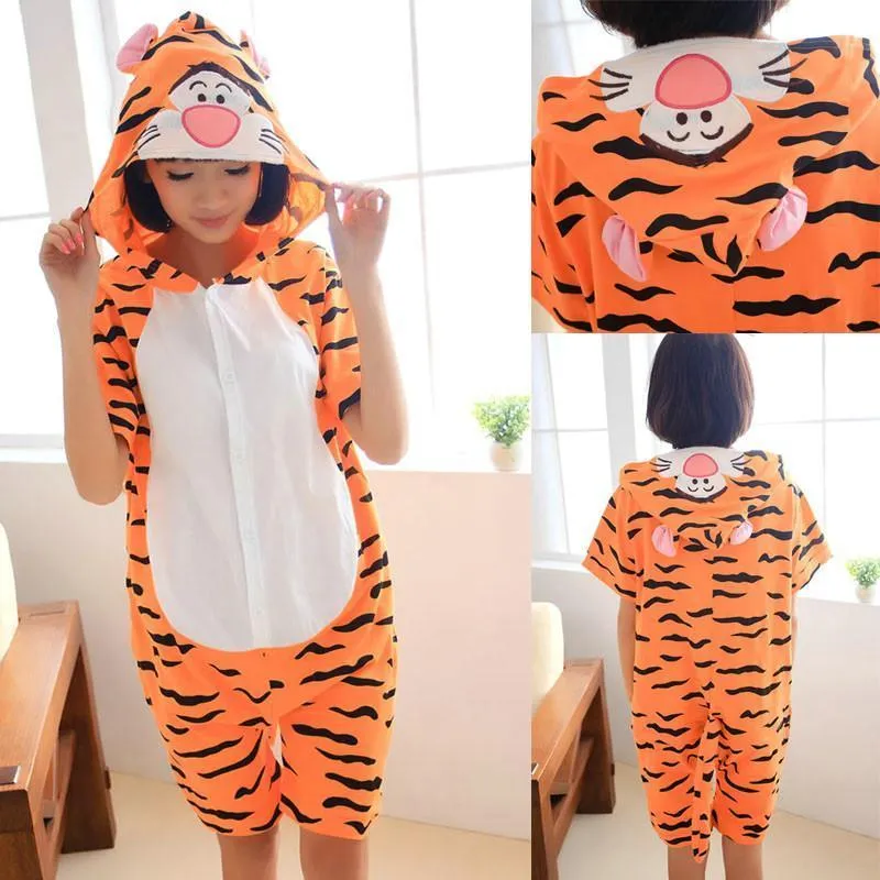 Tigger Pajamas Onesie Hoodie Kigurumi Short Sleeve Costume