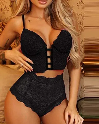 Two Piece Nightwear Bra Panties Suits