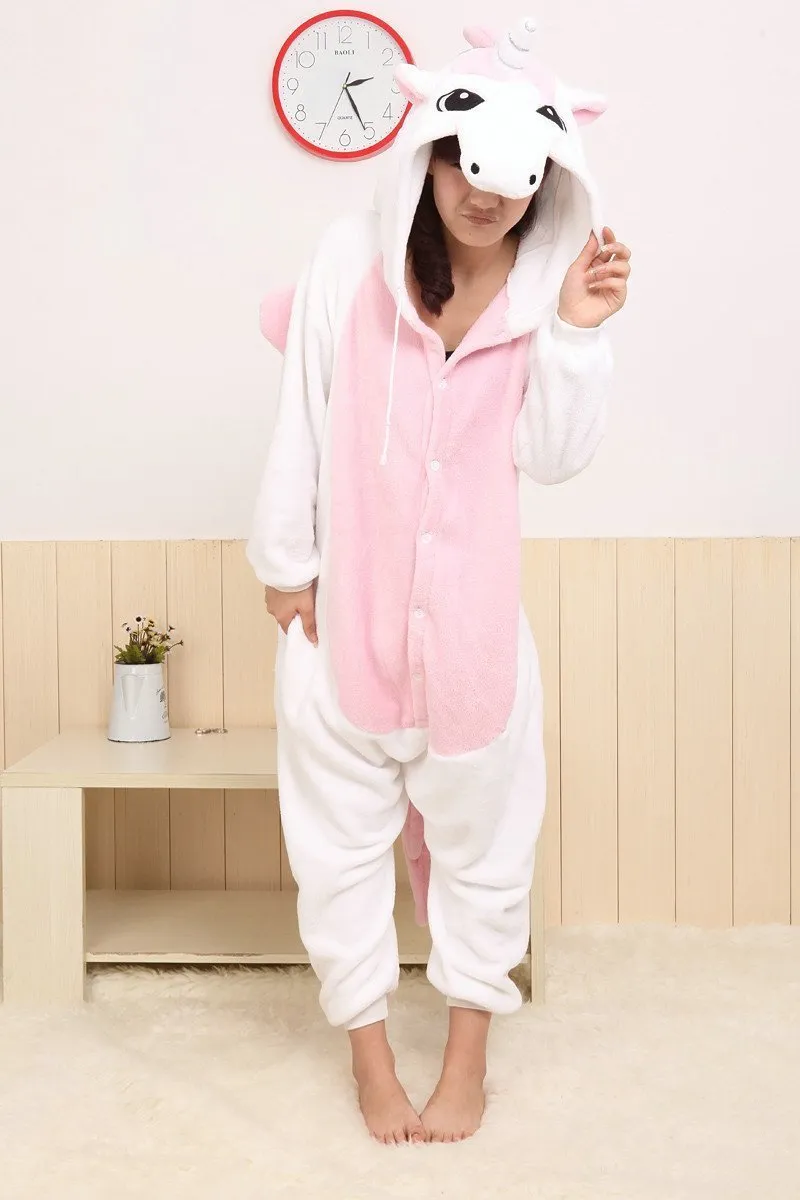 Unicorn Kigurumi Onesies Hoodie Pink Pajamas Animal Costume