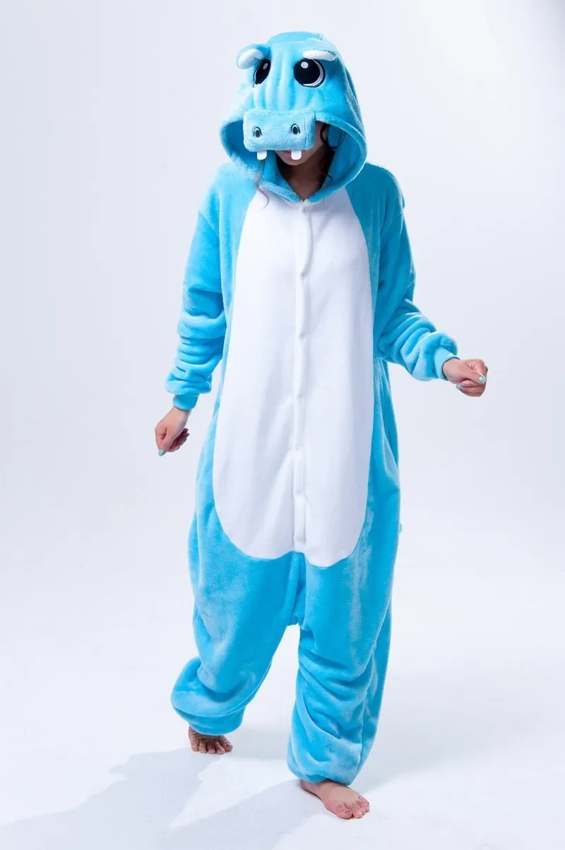 Unisex Adult Hippo Onesies Hoodie kigurumi Costume Pajamas