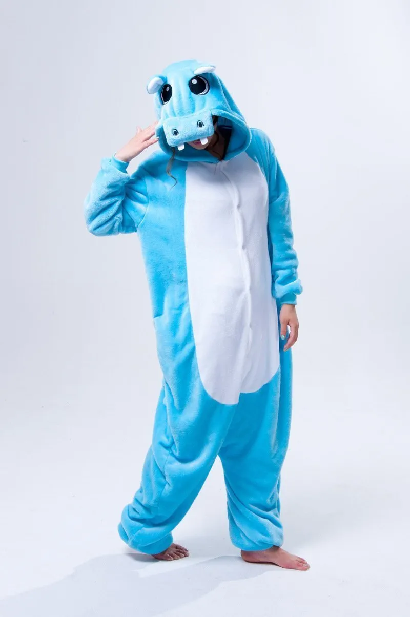 Unisex Adult Hippo Onesies Hoodie kigurumi Costume Pajamas