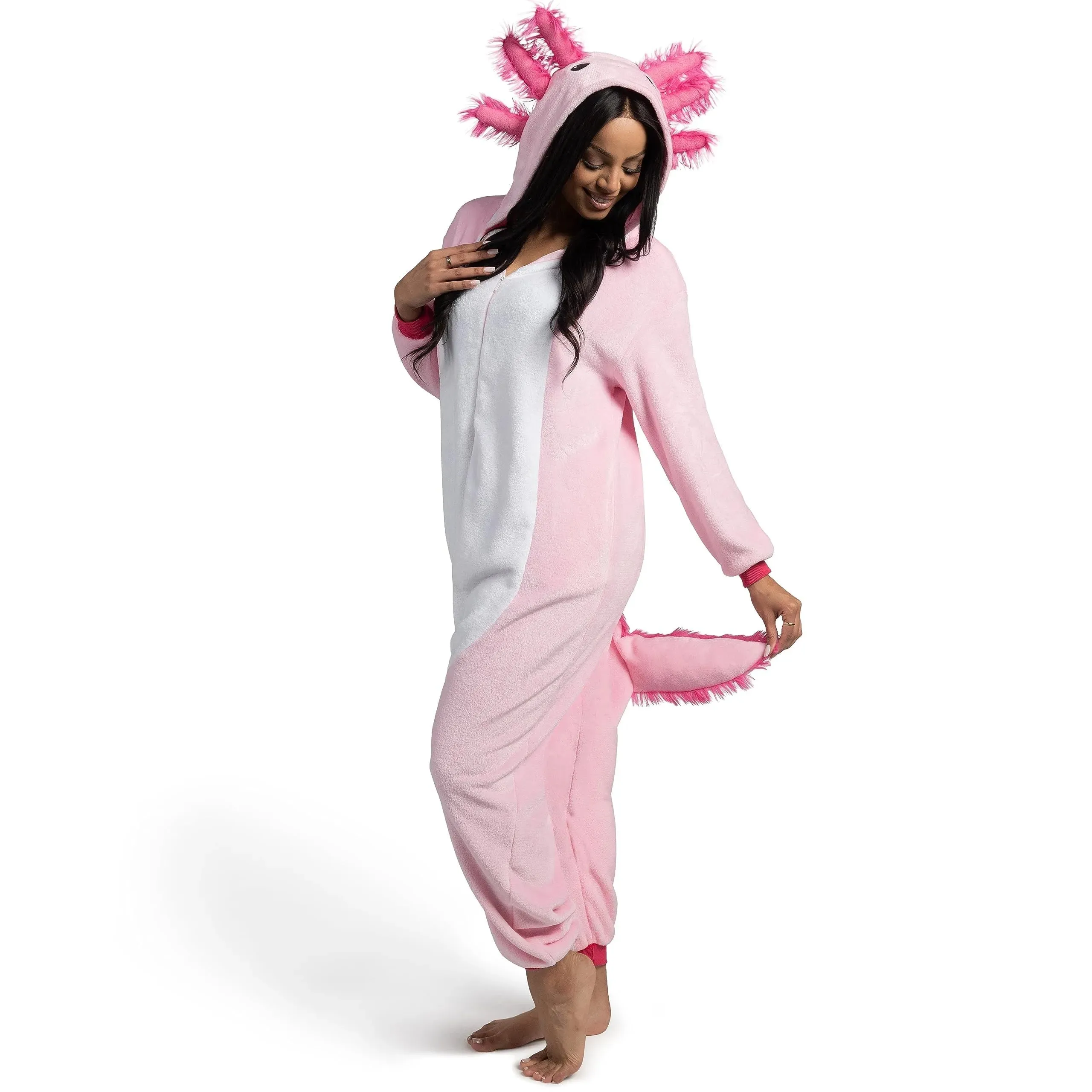 Unisex Adult Pajama Plush Costume with Hat Tail