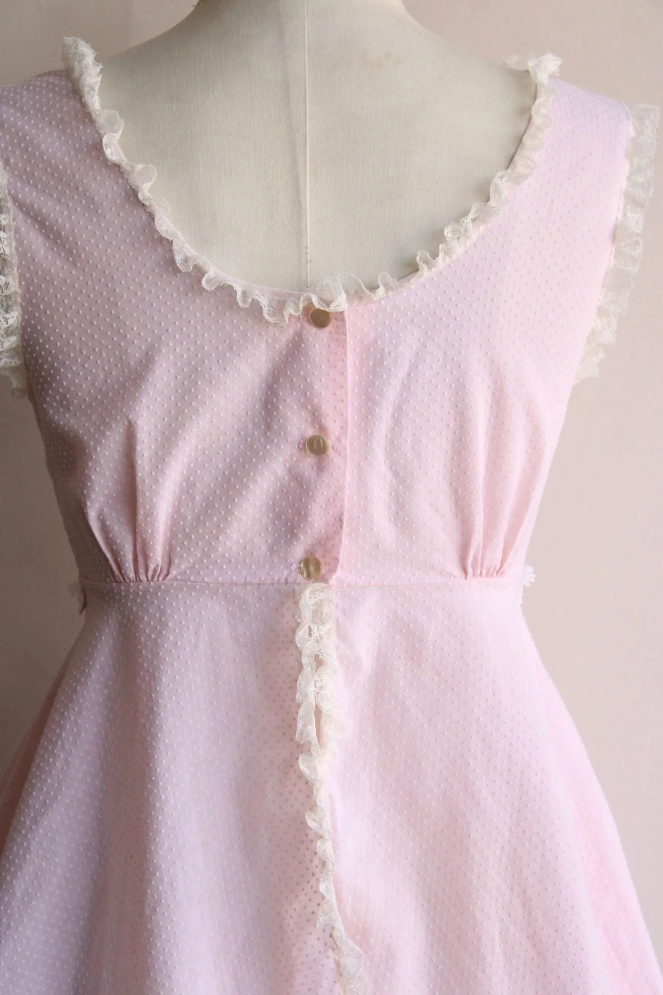 Vintage 1960s Pink Daisy Babydoll Pajamas