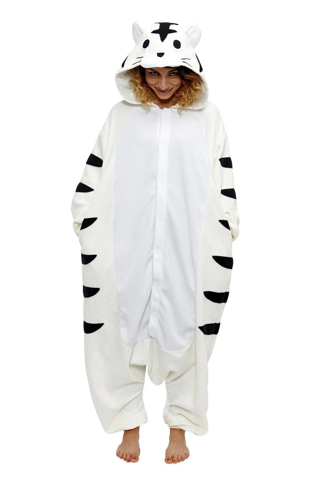 White Tiger Pajamas Kigurumi Onesies Hoodie Animal Costume