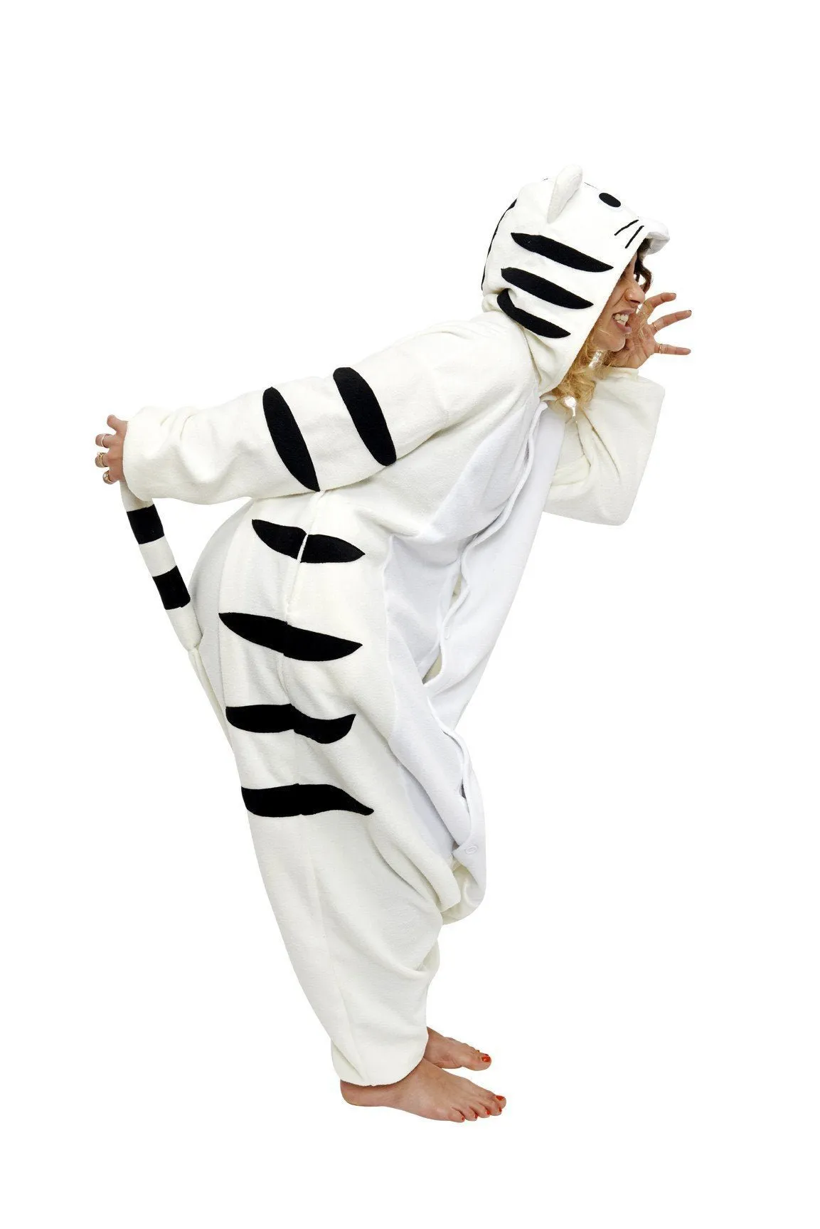 White Tiger Pajamas Kigurumi Onesies Hoodie Animal Costume