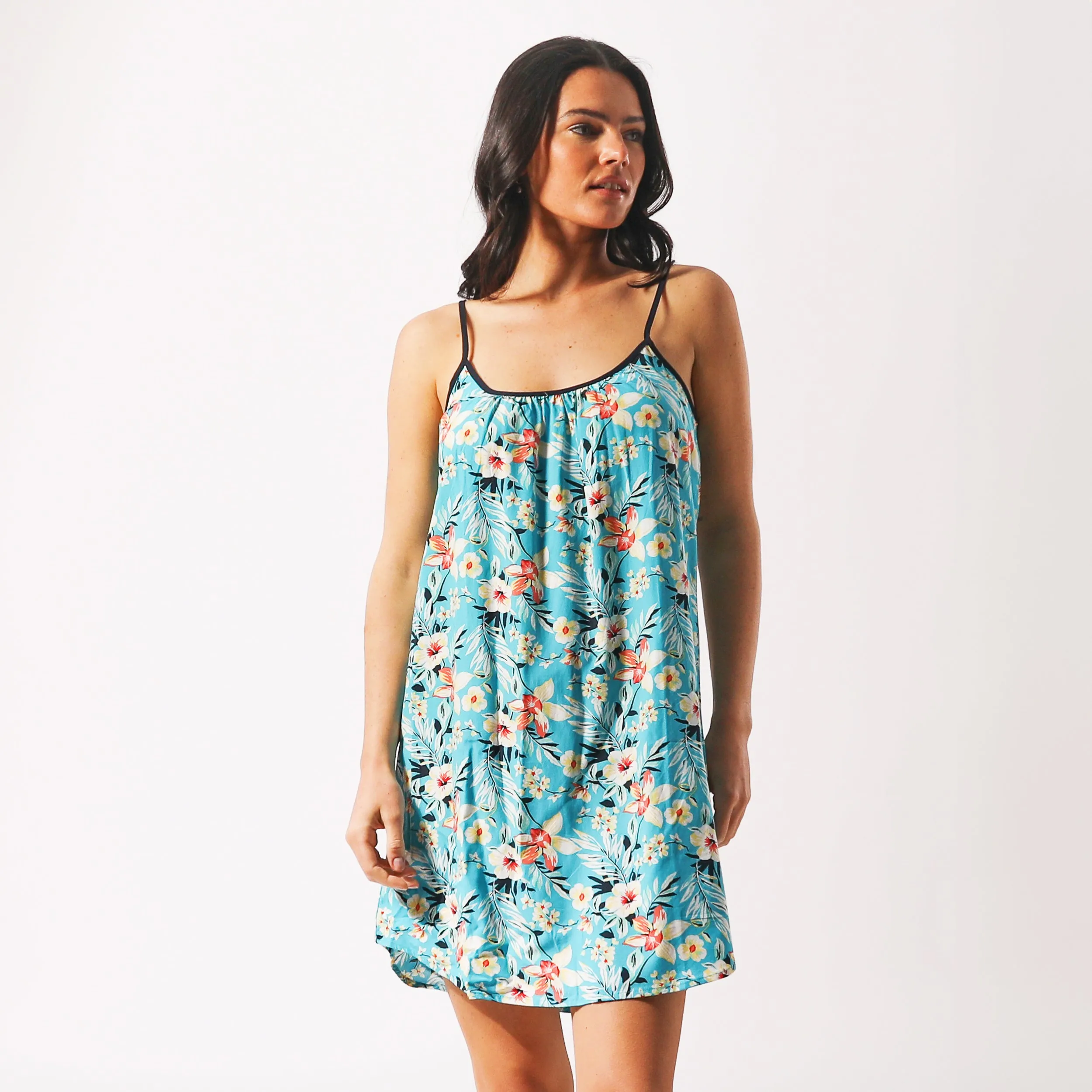 Women's Twilight Floral Woven Chemise - Blue