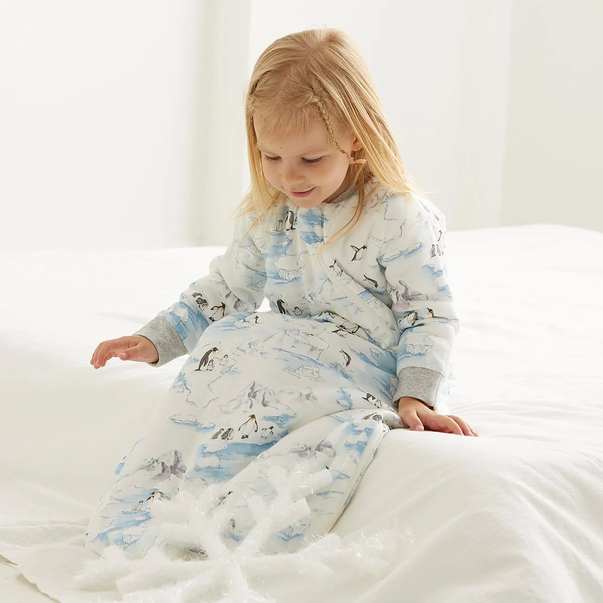 Wonderful Glacier Long Sleeve Kids Blue Sleeping Bag