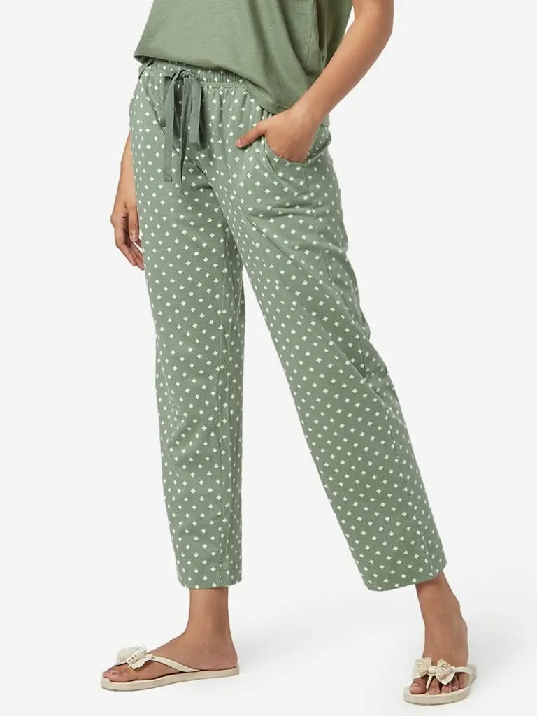 Wunderlove Olive Printed Pyjamas