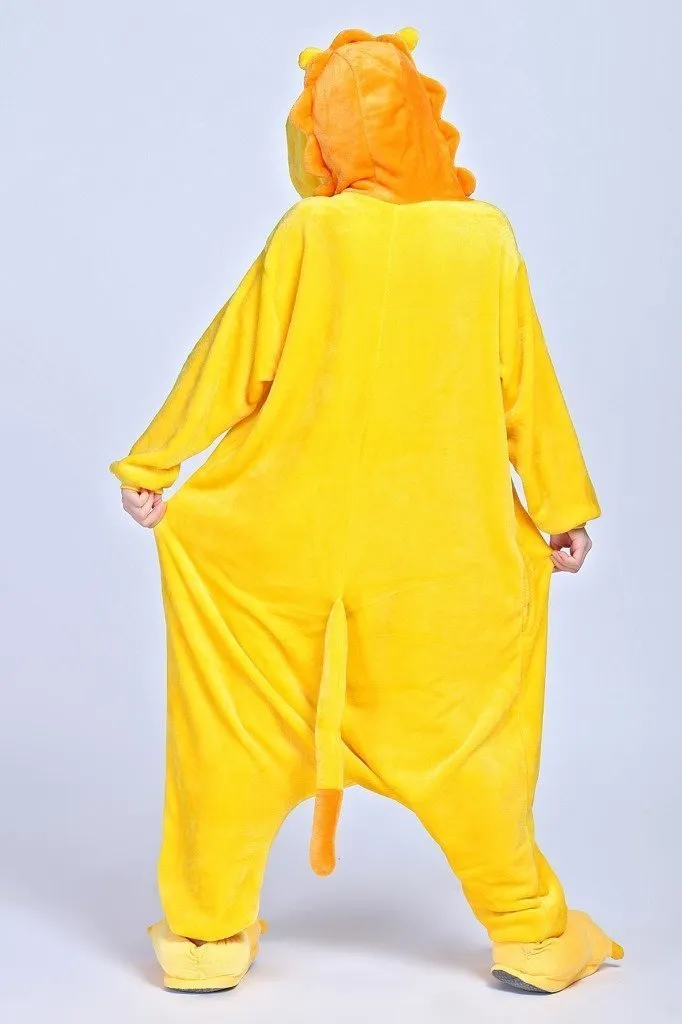 Yellow Lion Onesies Hoodie Pajamas Animal Costume Kigurumi