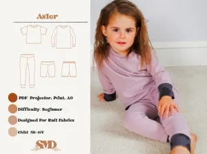 Youth Aster Pajamas Digital Sewing Pattern Sizes NB-16Y